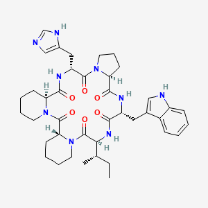 molecular formula C40H53N9O6 B12378137 cyclo[D-His-Pro-D-Trp-Ile-D-Pip-Pip] 