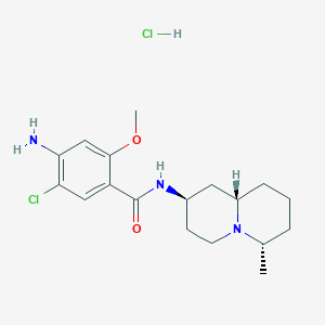 molecular formula C18H27Cl2N3O2 B1237818 N-[(2R,6S,9aS)-6-methyl-2,3,4,6,7,8,9,9a-octahydro-1H-quinolizin-2-yl]-4-amino-5-chloro-2-methoxybenzamide;hydrochloride 