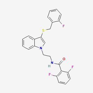 molecular formula C24H19F3N2OS B1237820 2,6-difluoro-N-[2-[3-[(2-fluorophenyl)methylthio]-1-indolyl]ethyl]benzamide 