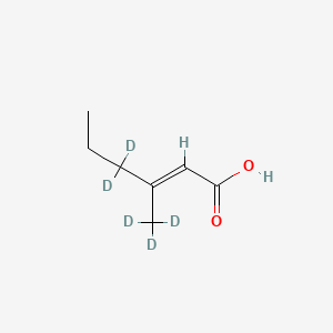 molecular formula C7H12O2 B12378242 (E)-3-Methyl-2-hexenoic acid-d5 