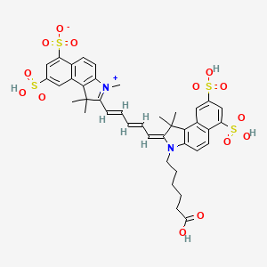 2-[(1E,3E,5E)-5-[3-(5-carboxypentyl)-1,1-dimethyl-6,8-disulfobenzo[e]indol-2-ylidene]penta-1,3-dienyl]-1,1,3-trimethyl-8-sulfobenzo[e]indol-3-ium-6-sulfonate