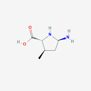 molecular formula C6H12N2O2 B1237829 (3R,5R)-5-amino-3-methyl-D-proline 