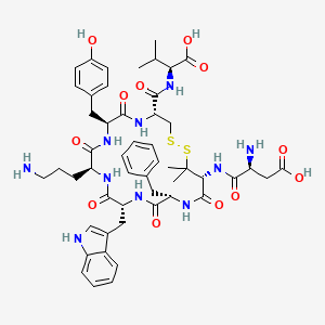 molecular formula C51H66N10O12S2 B12378309 H-Asp-Pen(1)-Phe-D-Trp-Orn-Tyr-Cys(1)-Val-OH 