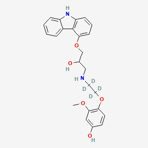 molecular formula C24H26N2O5 B12378311 Carvedilol metabolite 4-Hydroxyphenyl Carvedilol-d4 