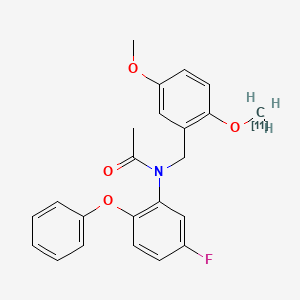 B1237841 Acetamide, N-(5-fluoro-2-phenoxyphenyl)-N-((2-methoxy-5-(methoxy-11C)phenyl)methyl)- CAS No. 505084-32-2