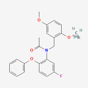 molecular formula C23H22FNO4 B1237841 Acetamide, N-(5-fluoro-2-phenoxyphenyl)-N-((2-methoxy-5-(methoxy-11C)phenyl)methyl)- CAS No. 505084-32-2