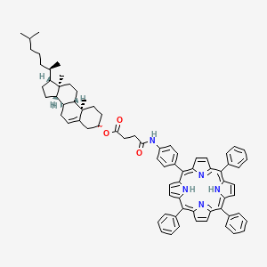 molecular formula C75H79N5O3 B12378427 [(3S,8S,9S,10R,13R,14S,17R)-10,13-dimethyl-17-[(2R)-6-methylheptan-2-yl]-2,3,4,7,8,9,11,12,14,15,16,17-dodecahydro-1H-cyclopenta[a]phenanthren-3-yl] 4-oxo-4-[4-(10,15,20-triphenyl-21,23-dihydroporphyrin-5-yl)anilino]butanoate 