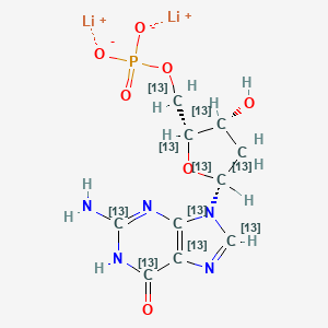 molecular formula C10H12Li2N5O7P B12378501 dilithium;[(2R,3R,5R)-5-(2-amino-6-oxo-1H-purin-9-yl)-3-hydroxy(2,3,4,5-13C4)oxolan-2-yl](113C)methyl phosphate 