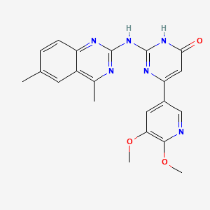 4-(5,6-dimethoxypyridin-3-yl)-2-[(4,6-dimethylquinazolin-2-yl)amino]-1H-pyrimidin-6-one