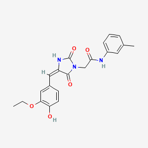 molecular formula C21H21N3O5 B1237858 2-[4-(3-ethoxy-4-hydroxybenzylidene)-2,5-dioxo-1-imidazolidinyl]-N-(3-methylphenyl)acetamide 