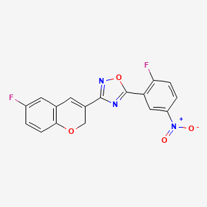 3-(6-fluoro-2H-chromen-3-yl)-5-(2-fluoro-5-nitrophenyl)-1,2,4-oxadiazole