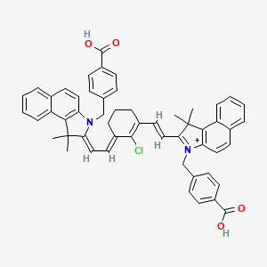 4-[[(2Z)-2-[(2E)-2-[3-[(E)-2-[3-[(4-carboxyphenyl)methyl]-1,1-dimethylbenzo[e]indol-3-ium-2-yl]ethenyl]-2-chlorocyclohex-2-en-1-ylidene]ethylidene]-1,1-dimethylbenzo[e]indol-3-yl]methyl]benzoic acid