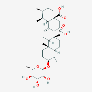 (1S,2R,4aS,6aR,6aR,6bR,8aR,10S,12aR,14bS)-1,2,6b,9,9,12a-hexamethyl-10-[(2R,3R,4R,5R,6S)-3,4,5-trihydroxy-6-methyloxan-2-yl]oxy-2,3,4,5,6,6a,7,8,8a,10,11,12,13,14b-tetradecahydro-1H-picene-4a,6a-dicarboxylic acid