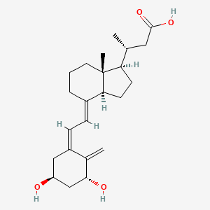 molecular formula C23H34O4 B1237877 3-{4-[2-(3,5-Dihydroxy-2-methylene-cyclohexylidene)-ethylidene]-7a-methyl-octahydro-inden-1-yl}-butyric acid 