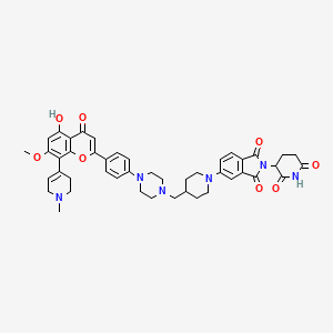 2-(2,6-dioxopiperidin-3-yl)-5-[4-[[4-[4-[5-hydroxy-7-methoxy-8-(1-methyl-3,6-dihydro-2H-pyridin-4-yl)-4-oxochromen-2-yl]phenyl]piperazin-1-yl]methyl]piperidin-1-yl]isoindole-1,3-dione