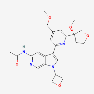 molecular formula C24H28N4O5 B12378813 N-[3-[4-(methoxymethyl)-6-[(3R)-3-methoxyoxolan-3-yl]pyridin-2-yl]-1-(oxetan-3-yl)pyrrolo[2,3-c]pyridin-5-yl]acetamide 