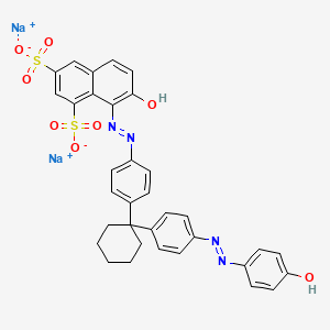 molecular formula C34H28N4Na2O8S2 B12378870 disodium;7-hydroxy-8-[[4-[1-[4-[(4-hydroxyphenyl)diazenyl]phenyl]cyclohexyl]phenyl]diazenyl]naphthalene-1,3-disulfonate 