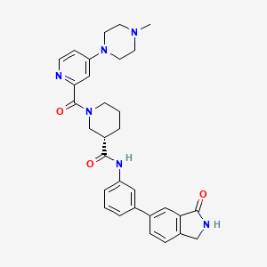 molecular formula C31H34N6O3 B12378881 (3S)-1-[4-(4-methylpiperazin-1-yl)pyridine-2-carbonyl]-N-[3-(3-oxo-1,2-dihydroisoindol-5-yl)phenyl]piperidine-3-carboxamide 