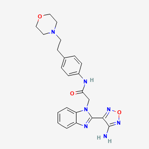 molecular formula C23H25N7O3 B12378885 2-[2-(4-amino-1,2,5-oxadiazol-3-yl)benzimidazol-1-yl]-N-[4-(2-morpholin-4-ylethyl)phenyl]acetamide 