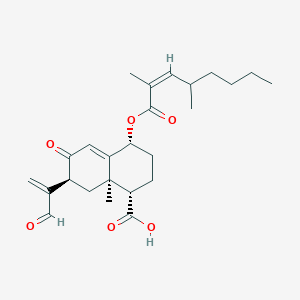 molecular formula C25H34O6 B1237889 (1S,4R,7S,8aR)-4-[(Z)-2,4-二甲基辛-2-烯酰]氧基-7-(1-甲酰乙烯基)-8a-甲基-6-氧代-1,2,3,4,7,8-六氢萘-1-羧酸 