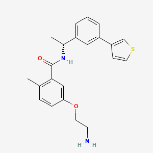 5-(2-aminoethoxy)-2-methyl-N-[(1R)-1-(3-thiophen-3-ylphenyl)ethyl]benzamide