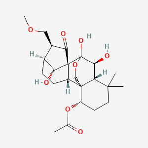 molecular formula C23H34O8 B12378990 [(1S,2S,5S,6S,8R,10S,11R,15S,18R)-9,10,18-trihydroxy-6-(methoxymethyl)-12,12-dimethyl-7-oxo-17-oxapentacyclo[7.6.2.15,8.01,11.02,8]octadecan-15-yl] acetate 