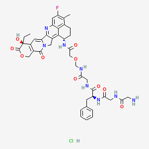 molecular formula C42H46ClFN8O10 B12378999 Gly-Gly-Phe-Gly-NH-O-CO-Exatecan (hydrochloride) 