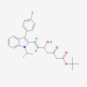 molecular formula C28H32FNO4 B123790 叔丁基 (E)-7-[3-(4-氟苯基)-1-(1-甲基乙基)-1H-吲哚-2-基]-5-羟基-3-氧代-6-庚烯酸酯 CAS No. 194934-95-7