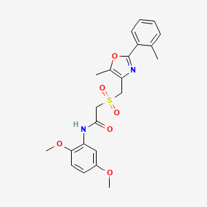 molecular formula C22H24N2O6S B1237912 N-(2,5-二甲氧基苯基)-2-[[5-甲基-2-(2-甲基苯基)-4-恶唑基]甲基磺酰基]乙酰胺 