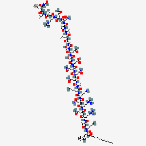 molecular formula C161H271N49O41S B12379129 myristoyl-DL-Trp-Lys-DL-Val-Arg-DL-Gln-Arg-DL-Asn-Lys-DL-Lys-Val-DL-Gln-Gln-DL-Gln-Glu-DL-Ser-Gln-Thr-Ala-DL-Leu-Val-DL-Val-Asn-DL-Gln-Arg-DL-Cys-Leu-DL-Phe-Ala-al 