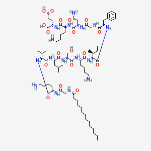 molecular formula C74H128N16O18 B12379144 Myristoylated ARF6 (2-13) 