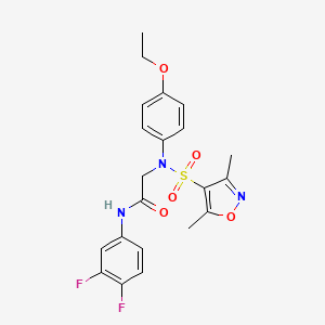 molecular formula C21H21F2N3O5S B1237916 N-(3,4-difluorophenyl)-2-[N-[(3,5-dimethyl-4-isoxazolyl)sulfonyl]-4-ethoxyanilino]acetamide 