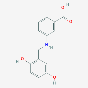 molecular formula C14H13NO4 B1237917 3-(2,5-Dihydroxy-benzylamino)-benzoic acid 