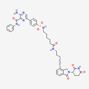 molecular formula C41H42N8O7S B12379177 3-amino-6-[4-[[6-[5-[2-(2,6-dioxopiperidin-3-yl)-1-oxo-3H-isoindol-4-yl]pent-4-ynylamino]-6-oxohexyl]sulfamoyl]phenyl]-N-phenylpyrazine-2-carboxamide 