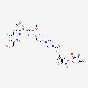 3-[4-[4-[4-[2-[[2-(2,6-dioxopiperidin-3-yl)-1-oxo-3H-isoindol-4-yl]oxy]acetyl]piperazin-1-yl]piperidin-1-yl]-3-methoxyanilino]-6-ethyl-5-(oxan-4-ylamino)pyrazine-2-carboxamide