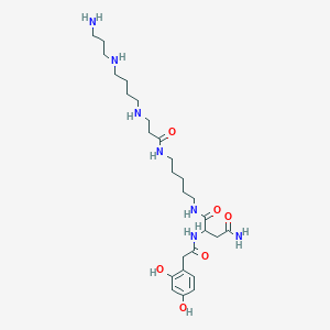 molecular formula C27H47N7O6 B1237928 N-[5-[3-[4-(3-aminopropylamino)butylamino]propanoylamino]pentyl]-2-[[2-(2,4-dihydroxyphenyl)acetyl]amino]butanediamide 