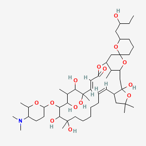 (8Z,22E)-17-[5-(dimethylamino)-6-methyloxan-2-yl]oxy-3,15,16,18,20,21-hexahydroxy-6'-(2-hydroxybutyl)-5,5,15,19,21,30-hexamethylspiro[4,25,29-trioxatricyclo[24.3.1.03,7]triaconta-8,22-diene-28,2'-oxane]-24-one
