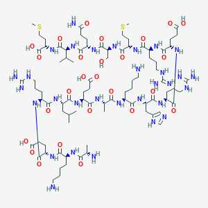 molecular formula C86H151N31O26S2 B12379295 (4S)-5-[[(2S)-1-[[(2S)-1-[[(2S)-1-[[(2S)-1-[[(2S)-6-amino-1-[[(2S)-1-[[(2S)-1-[[(2S)-1-[[(2S)-1-[[(2S)-1-[[(2S)-1-[[(2S)-5-amino-1-[[(2S)-1-[[(1S)-1-carboxy-3-methylsulfanylpropyl]amino]-3-methyl-1-oxobutan-2-yl]amino]-1,5-dioxopentan-2-yl]amino]-3-hydroxy-1-oxopropan-2-yl]amino]-4-methylsulfanyl-1-oxobutan-2-yl]amino]-5-carbamimidamido-1-oxopentan-2-yl]amino]-4-carboxy-1-oxobutan-2-yl]amino]-5-carbamimidamido-1-oxopentan-2-yl]amino]-3-(1H-imidazol-5-yl)-1-oxopropan-2-yl]amino]-1-oxohexan-2-yl]amino]-1-oxopropan-2-yl]amino]-4-carboxy-1-oxobutan-2-yl]amino]-4-methyl-1-oxopentan-2-yl]amino]-5-carbamimidamido-1-oxopentan-2-yl]amino]-4-[[(2S)-6-amino-2-[[(2S)-2-aminopropanoyl]amino]hexanoyl]amino]-5-oxopentanoic acid 