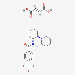 molecular formula C24H31F3N2O5 B1237930 alpha,alpha,alpha-Trifluoro-N-methyl-N-(2-piperidinocyclohexyl-4-toluamide) CAS No. 142013-42-1