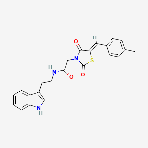 N-[2-(1H-indol-3-yl)ethyl]-2-[(5Z)-5-[(4-methylphenyl)methylidene]-2,4-dioxo-1,3-thiazolidin-3-yl]acetamide