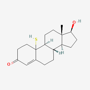 molecular formula C18H26O2S B1237934 17-Hydroxy-10-mercaptoestr-4-en-3-one CAS No. 51101-80-5