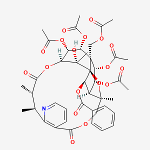 molecular formula C43H49NO18 B12379340 [(1S,3R,13S,14S,17S,18R,19R,20R,21S,22R,23R,24R,25S)-18,19,21,22-tetraacetyloxy-20-(acetyloxymethyl)-25-hydroxy-3,13,14,25-tetramethyl-6,15-dioxo-2,5,16-trioxa-11-azapentacyclo[15.7.1.01,20.03,23.07,12]pentacosa-7(12),8,10-trien-24-yl] benzoate 