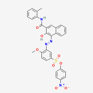 Benzenesulfonic acid, 3-[2-[2-hydroxy-3-[[(2-methylphenyl)amino]carbonyl]-1-naphthalenyl]diazenyl]-4-methoxy-, 4-nitrophenyl ester