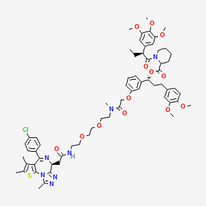 [(1R)-1-[3-[2-[2-[2-[2-[[2-[(9S)-7-(4-chlorophenyl)-4,5,13-trimethyl-3-thia-1,8,11,12-tetrazatricyclo[8.3.0.02,6]trideca-2(6),4,7,10,12-pentaen-9-yl]acetyl]amino]ethoxy]ethoxy]ethyl-methylamino]-2-oxoethoxy]phenyl]-3-(3,4-dimethoxyphenyl)propyl] 1-[(2S)-2-(3,4,5-trimethoxyphenyl)butanoyl]piperidine-2-carboxylate