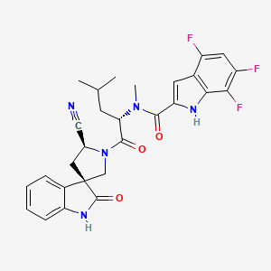 molecular formula C28H26F3N5O3 B12379554 Zevotrelvir CAS No. 2773516-53-1