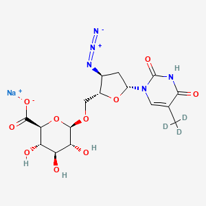 molecular formula C16H20N5NaO10 B12379615 Zidovudine O-|A-D-glucuronide-d3 (sodium) 