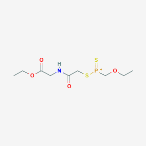 molecular formula C9H17NO4PS2+ B1237966 Ethyl N-(methylethoxythiophosphorylmercapto)acetylglycine CAS No. 34595-57-8