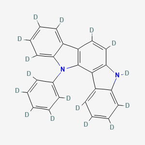 molecular formula C24H16N2 B12379666 5,12-Dihydro-12-phenylindolo[3,2-a]carbazole-d16 