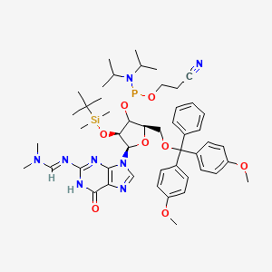 molecular formula C49H67N8O8PSi B12379679 DMT-2'-O-TBDMS-G(dmf)-CE-phosphoramidite 