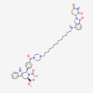 methyl (1S,3R)-1-[4-[4-[13-[[2-(2,6-dioxopiperidin-3-yl)-1-oxo-3H-isoindol-4-yl]amino]tridecyl]piperazine-1-carbonyl]phenyl]-2-propanoyl-1,3,4,9-tetrahydropyrido[3,4-b]indole-3-carboxylate